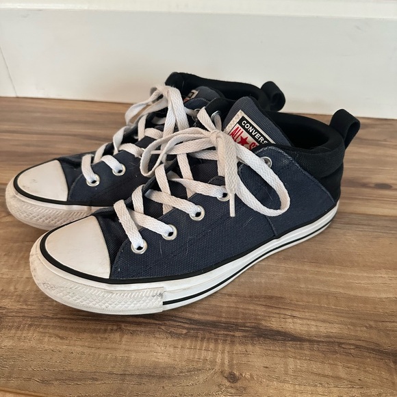 Converse Other - Converse Kids CTAS Axle Mid-Top Navy and Black Lace-Up Sneakers Size 5